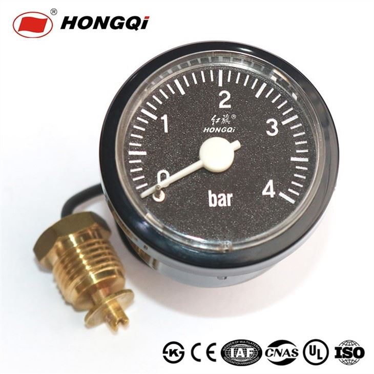 Pressure gauge or manometer with extension cord